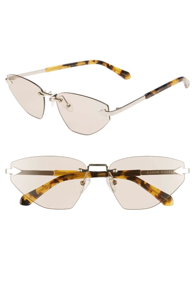 Karen Walker Heartache 60mm Cat Eye Sunglasses In Gold / Tort