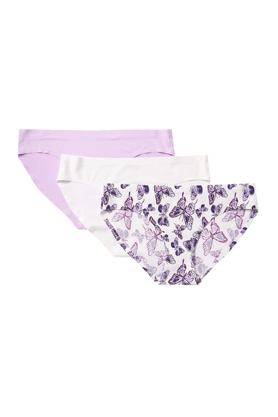 Aqs Laser Bonded Bikini In Butterfly/purple/white