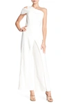 Marina One-shoulder Jumpsuit In Ivory