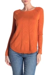 Cyrus Cable Knit Waffle Knit Pullover Sweater In Pumpkin Spice