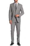 HART SCHAFFNER MARX Light Gray PlaidTwo Button Notch Lapel Wool Classic Fit Suit