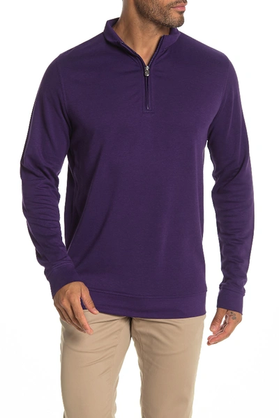 Peter Millar Crown Comfort Quarter Zip Knit Sweater In Purple2