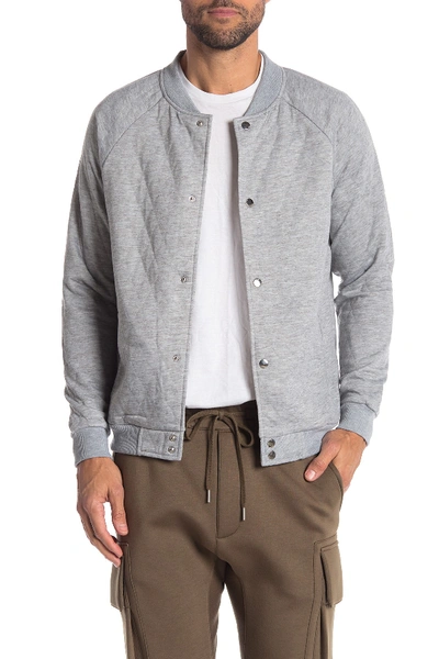 Sovereign Code Princeton Quilted Baseball Jacket In Heather Grey