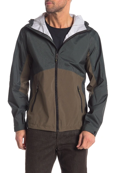 Hawke & Co. Two Tone Water Resistant Rain Jacket In Olive