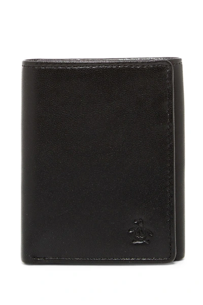 Original Penguin Gramercy Slim Tri-fold Wallet In Blk