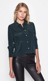 Equipment Slim Signature Silk Shirt In Foret Nuit