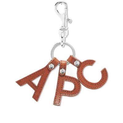Apc A.p.c. Letters Logo Key Ring In Orange