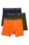 Polo Ralph Lauren 3-pack Classic Fit Cotton Boxer Briefs In Navy/ Green/ Orange