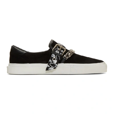 Amiri Black Bandana Chain Slip-on Sneakers