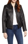 COLE HAAN QUILTED LAMBSKIN LEATHER JACKET,358M2472