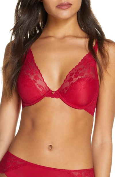 Natori Cherry Blossom Convertible Underwire Bra In Garnet