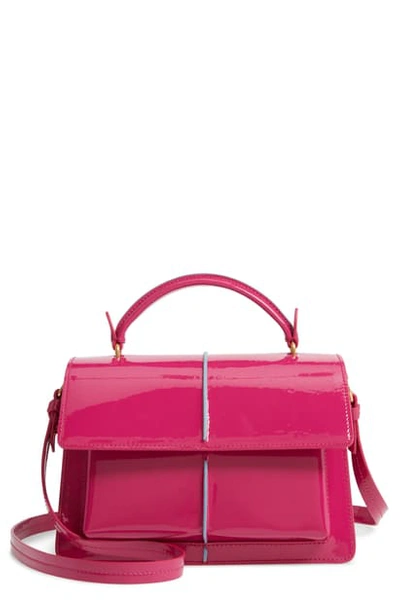 Marni Attache Leather Top Handle Bag In Orchid