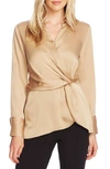 VINCE CAMUTO TWIST FRONT SATIN TOP,9169029