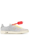 OFF-WHITE SILVER LEATHER SNEAKERS,OMIA042F19D680379191