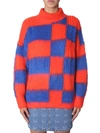 Msgm Crew Neck Sweater In Orange