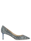 JIMMY CHOO BLUE PUMPS,ROMY60GFBELECTRICBLUEMIX