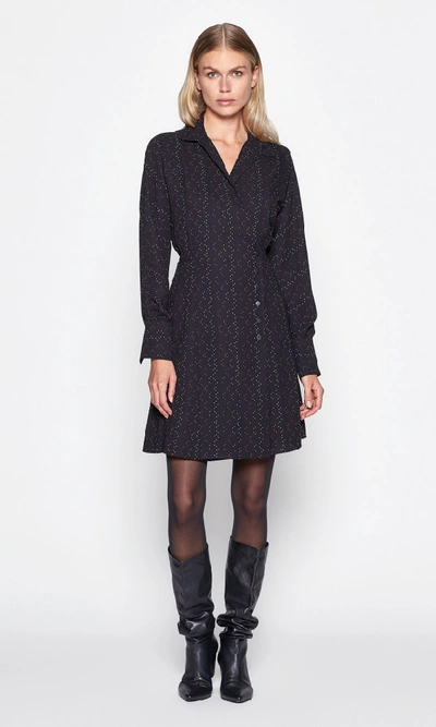 Equipment Harmon Long-sleeve Wrap Dress In True Black Multi