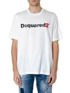 DSQUARED2 WHITE COTTON LOGO PRINT T-SHIRT,11124535