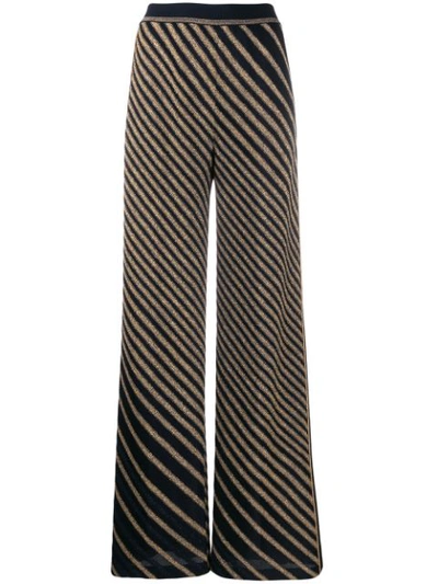 Missoni Knitted Metallic Striped Trousers In Sm0pu