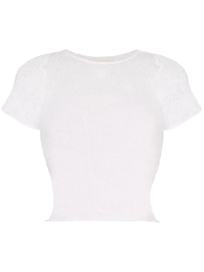 Ambra Maddalena Frankie Sheer Cotton T-shirt In White