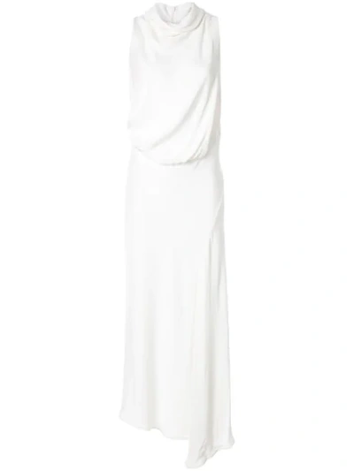 Acler Indiannah Draped Crepe Maxi Dress In White