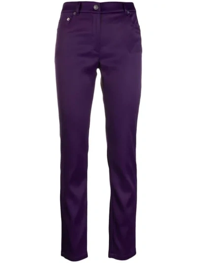 Moschino Slim-fit Tailored Trousers In Purple