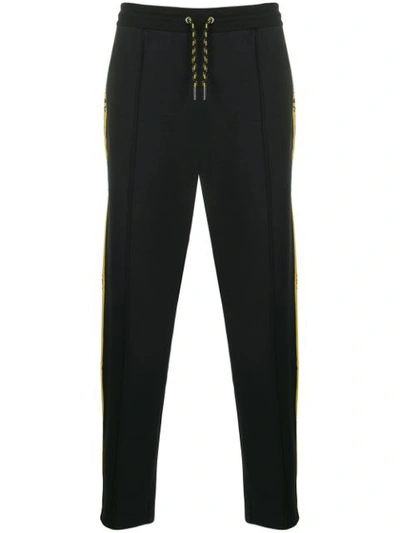 Armani Exchange Logo Striped Track Pants In Black