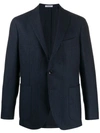 BOGLIOLI ONE-BUTTON CHECK BLAZER