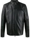 MICHAEL KORS ZIP-FRONT LEATHER JACKET