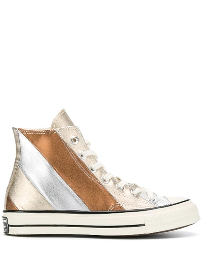 Converse Chuck Taylor Striped Sneakers In Silver