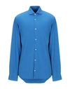 Fedeli Solid Color Shirt In Bright Blue
