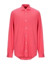 Fedeli Solid Color Shirt In Coral
