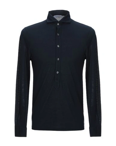 Gran Sasso Man Polo Shirt Midnight Blue Size 48 Cotton In Navy Blue