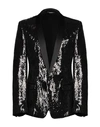 Dolce & Gabbana Sequin Embellished Single-breasted Blazer In Black