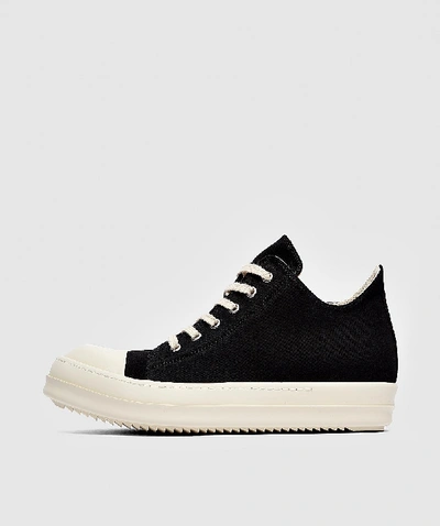 Rick Owens Mens Low Sneakers In Black, Size: 45