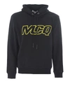 MCQ BY ALEXANDER MCQUEEN LOGO PRINT BLACK COTTON HOODIE