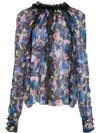JASON WU COLLECTION FLORAL PRINT SHEER BLOUSE