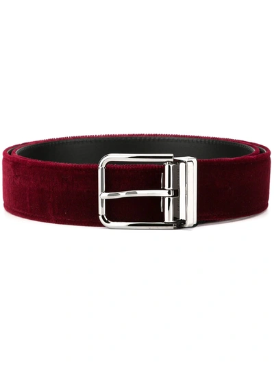 Dolce & Gabbana Velvet Belt In Red