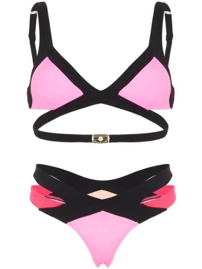 Agent Provocateur Mazzy Cut-out Bikini Set In Pink