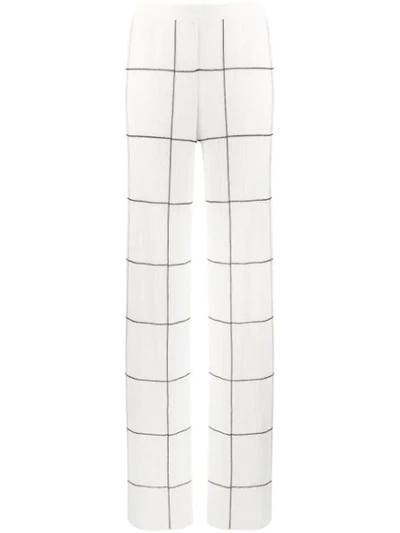 Missoni Knitted Grid-print Wide Trousers In White