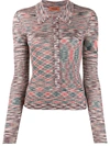 MISSONI KNITTED STRIPE COLLARED TOP