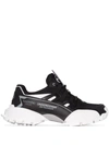 Valentino Vu V Face Chunky Leather Sneakers In Black