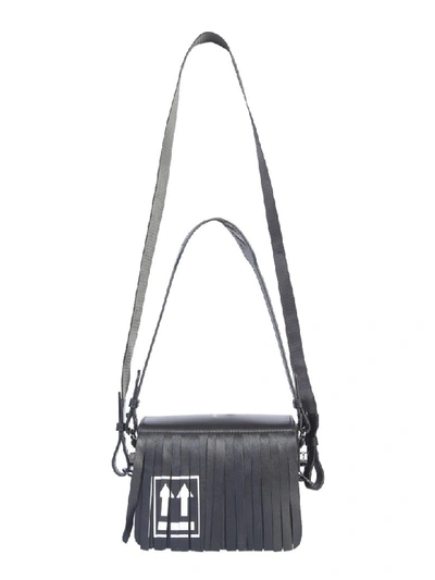 Off-white Leather Shoulder Bag In Black