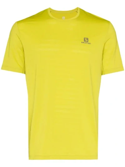 Salomon Logo Print Performance T-shirt In Yellow