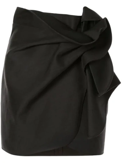 Acler Bronte Ruffled Wrap-effect Mini Skirt In Black