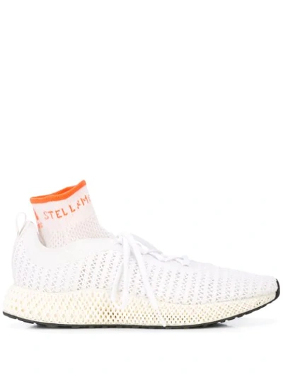 Adidas By Stella Mccartney Alphaedge 4d Knit Sock Trainers In Core White, True Orange & Core Black