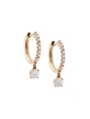 ANITA KO 18KT YELLOW GOLD ROUND DIAMOND DROP HUGGIE EARRINGS