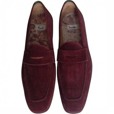 Pre-owned Paul Smith Burgundy Suede Flats