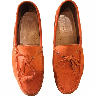 Pre-owned Polo Ralph Lauren Black Label Ralph Lauren Suede Loafers In Orange