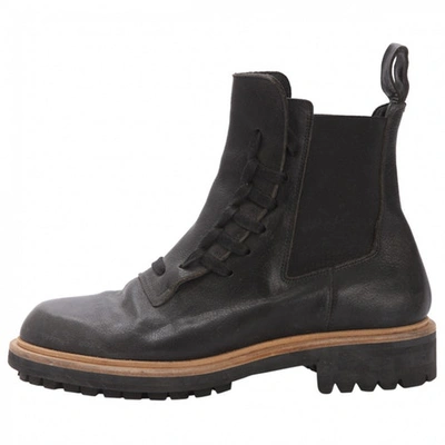 Pre-owned Kris Van Assche Anthracite Leather Boots